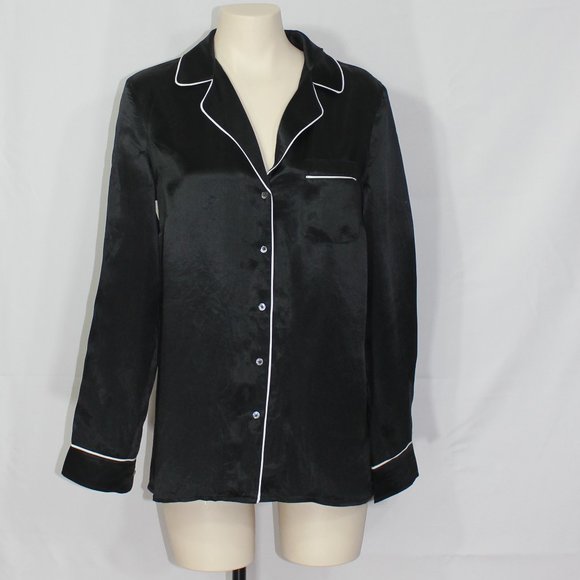 Babaton Aritzia  Venturi blouse Black White button down Classic size Small - Picture 2 of 10